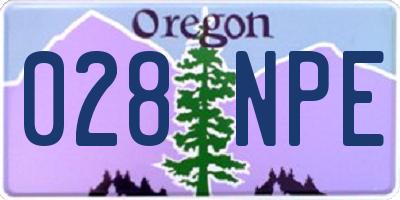 OR license plate 028NPE