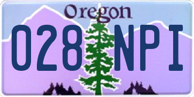 OR license plate 028NPI