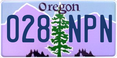 OR license plate 028NPN