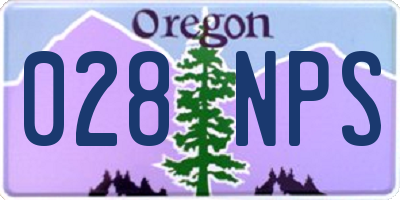 OR license plate 028NPS