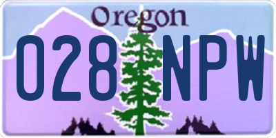 OR license plate 028NPW