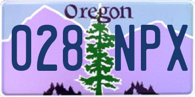 OR license plate 028NPX