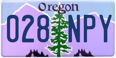 OR license plate 028NPY