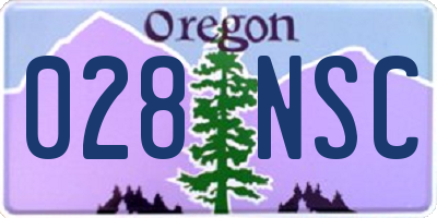 OR license plate 028NSC
