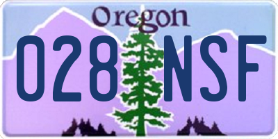 OR license plate 028NSF