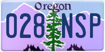 OR license plate 028NSP