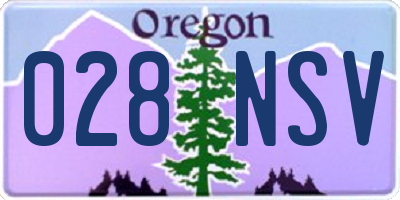 OR license plate 028NSV
