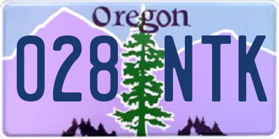 OR license plate 028NTK