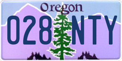 OR license plate 028NTY