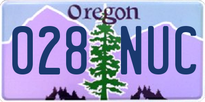 OR license plate 028NUC