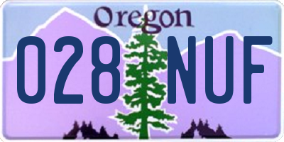 OR license plate 028NUF