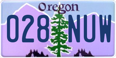 OR license plate 028NUW