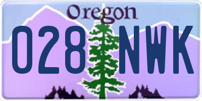 OR license plate 028NWK