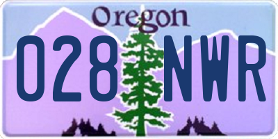 OR license plate 028NWR