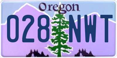 OR license plate 028NWT