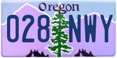 OR license plate 028NWY
