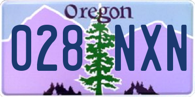OR license plate 028NXN