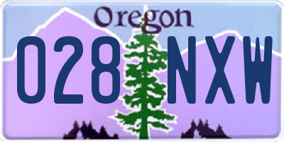 OR license plate 028NXW