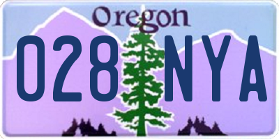 OR license plate 028NYA