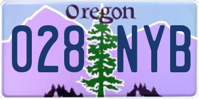 OR license plate 028NYB