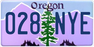 OR license plate 028NYE