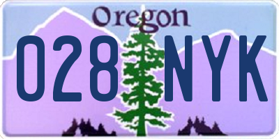 OR license plate 028NYK