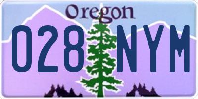 OR license plate 028NYM