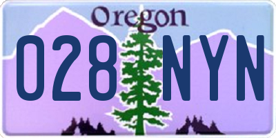 OR license plate 028NYN