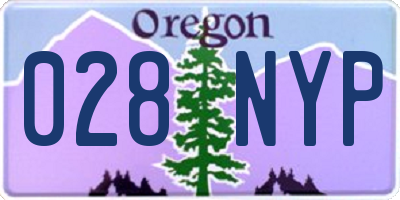OR license plate 028NYP