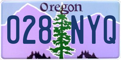 OR license plate 028NYQ