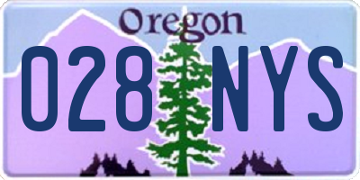 OR license plate 028NYS