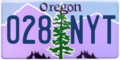 OR license plate 028NYT