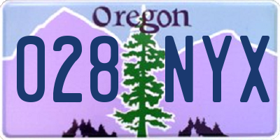 OR license plate 028NYX
