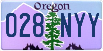 OR license plate 028NYY
