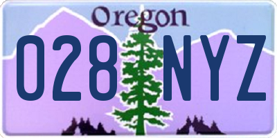 OR license plate 028NYZ