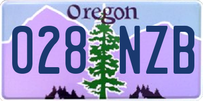 OR license plate 028NZB