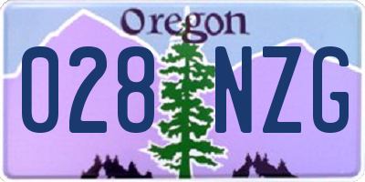 OR license plate 028NZG