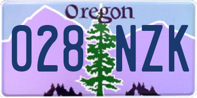 OR license plate 028NZK