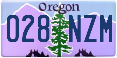 OR license plate 028NZM