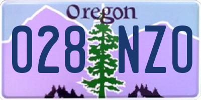 OR license plate 028NZO