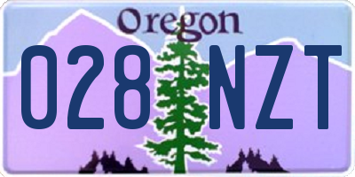 OR license plate 028NZT