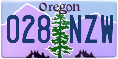 OR license plate 028NZW