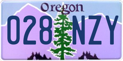 OR license plate 028NZY