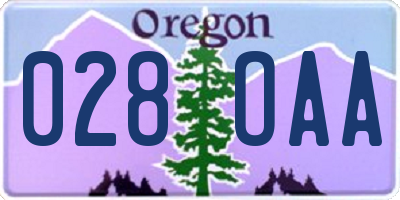 OR license plate 028OAA