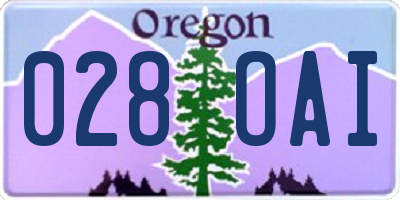 OR license plate 028OAI