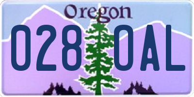 OR license plate 028OAL