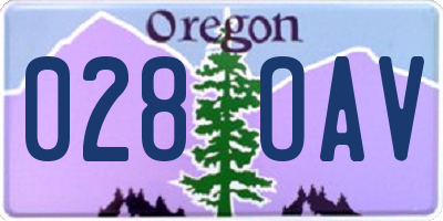 OR license plate 028OAV
