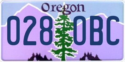 OR license plate 028OBC