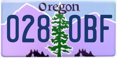 OR license plate 028OBF