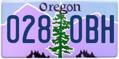 OR license plate 028OBH